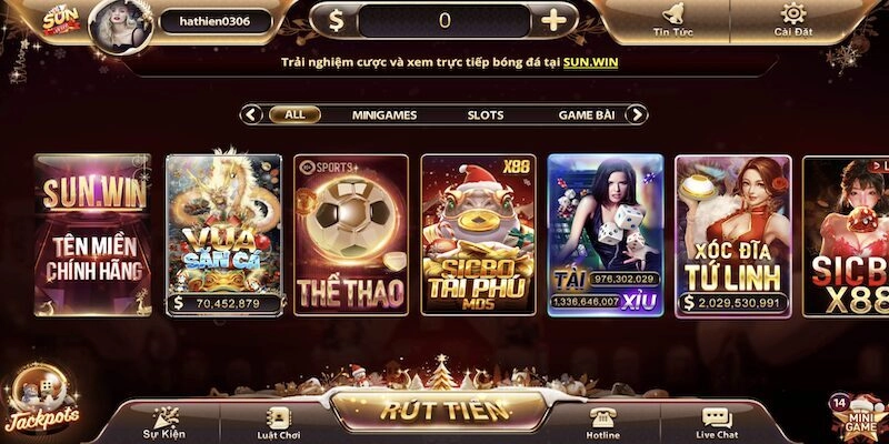 Cổng game cung cấp nhiều phương thức rút thưởng khác nhau